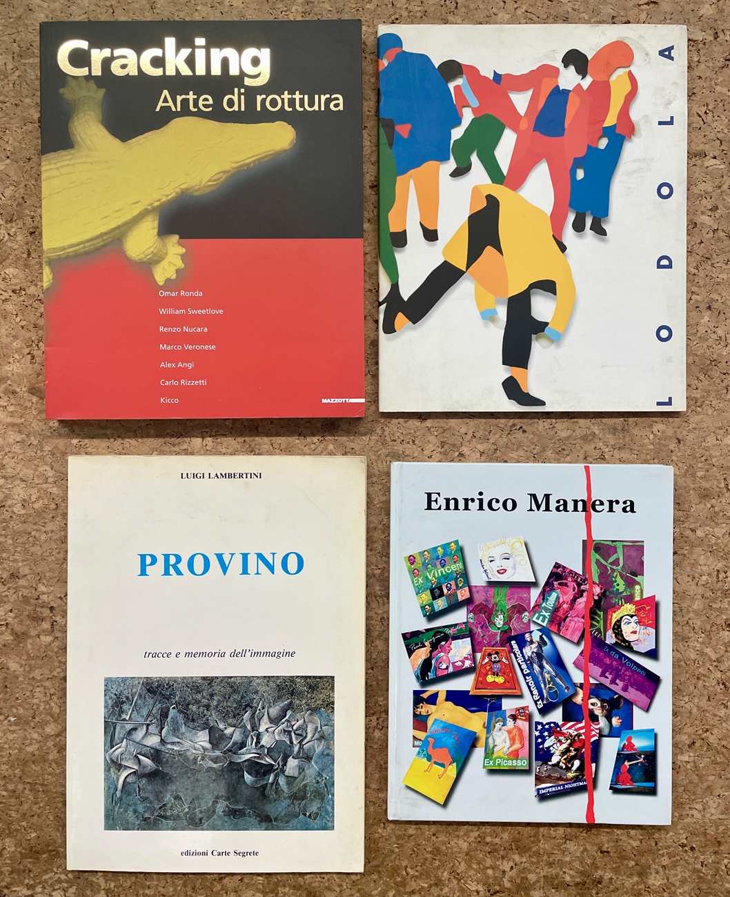 ARTE CONTEMPORANEA ITALIANA (CRACKING ART, MANERA, PROVINO, LODOLA) - Lotto unico di 4 cataloghi