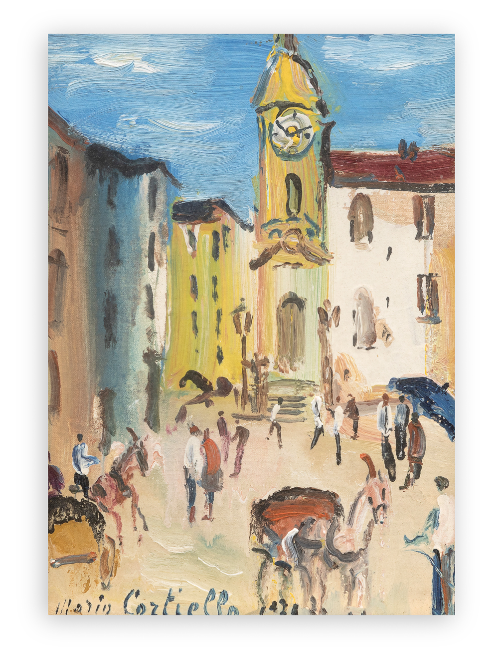 MARIO CORTIELLO (1907-1982) - Mercatini Campano, 1971
