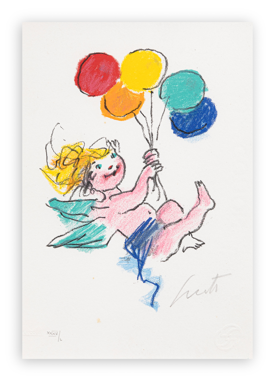 EMANUELE LUZZATI (1921-2007) - Angioletto con palloncini, 1997