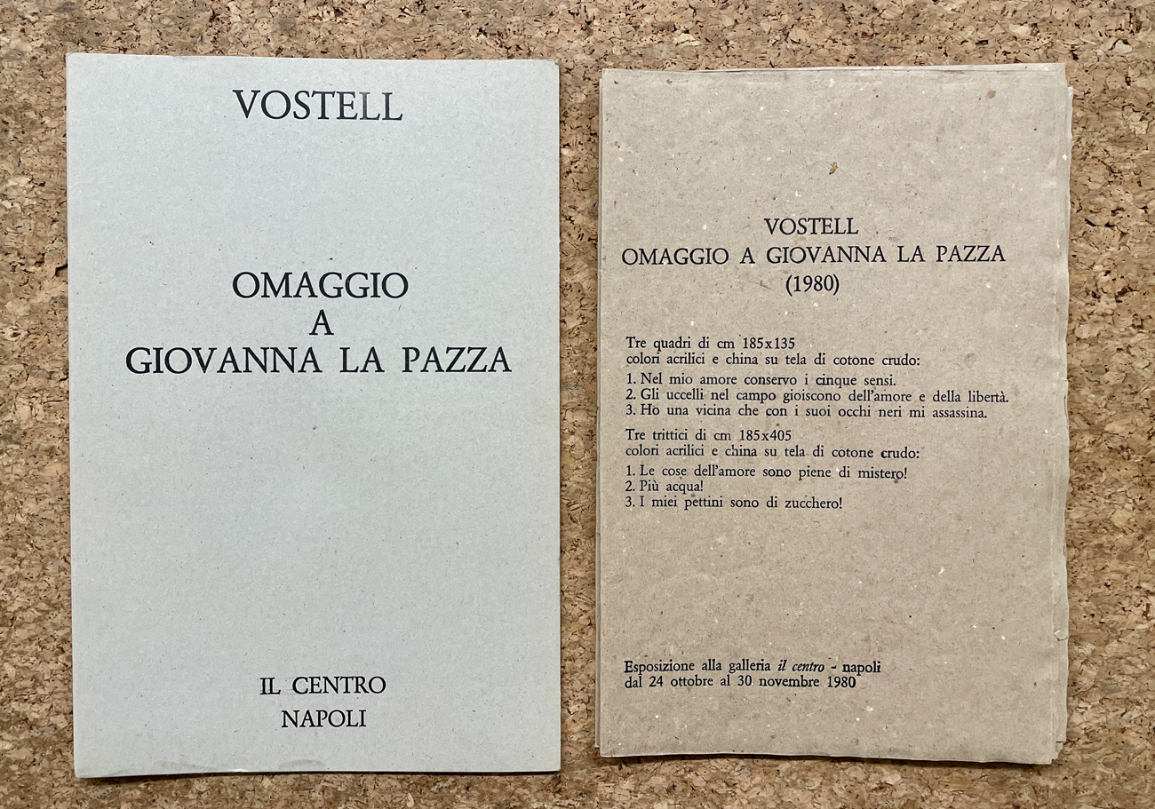 EDIZIONI RARE (WOLF VOSTELL) - Vostell. Omaggio a Giovanna La Pazza, 1980