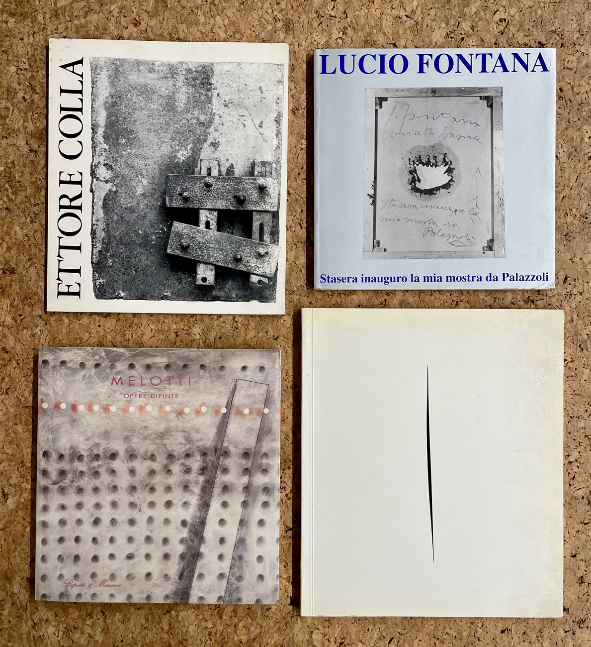 LUCIO FONTANA, ETTORE COLLA E FAUSTO MELOTTI - Lotto unico di 4 cataloghi