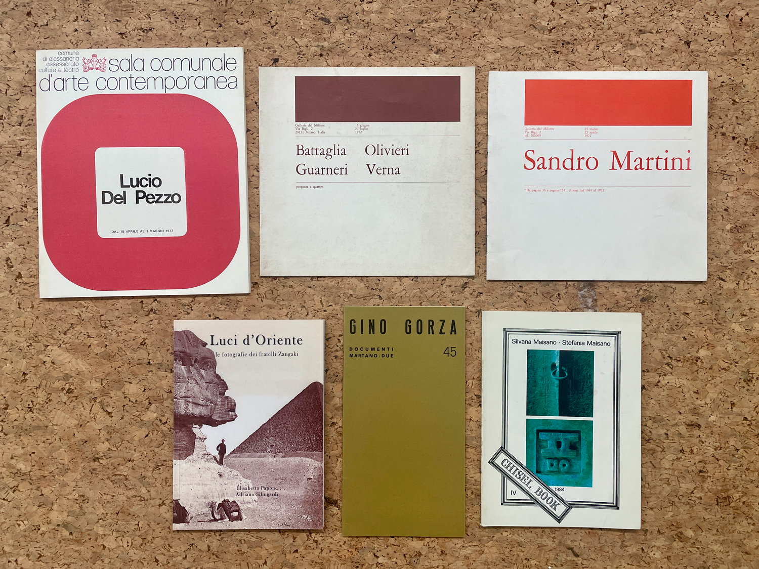 LUCIO DEL PEZZO, SANDRO MARTINI E COLLETTIVE D'ARTE - Lotto unico di 6 cataloghi