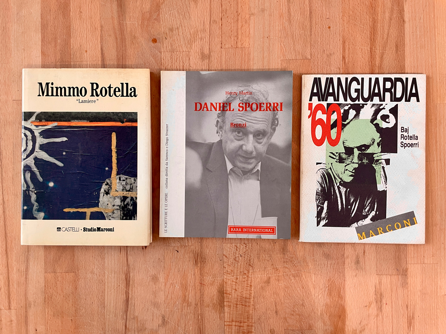 MIMMO ROTELLA E DANIEL SPOERRI - Lotto unico di 3 cataloghi