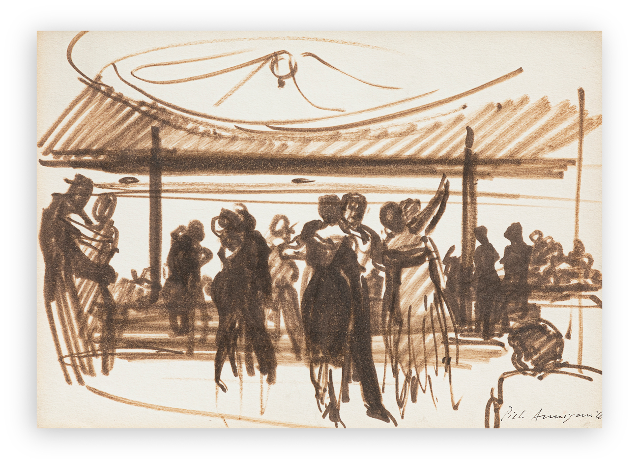 PIETRO ANNIGONI (1910-1988) - Ballo paesano, anni '40