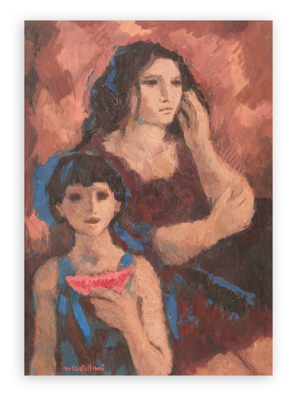 MARIO CASTELLANI (1914-1985) - Donna e ragazzo