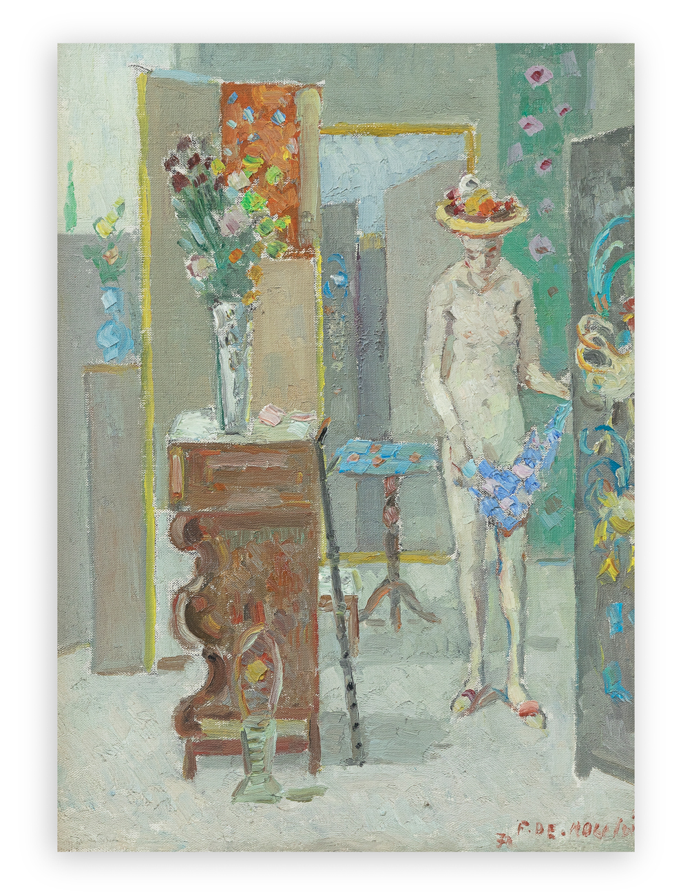 FRANCESCO DE ROCCHI (1902-1978) - Nudo in interno, 1970