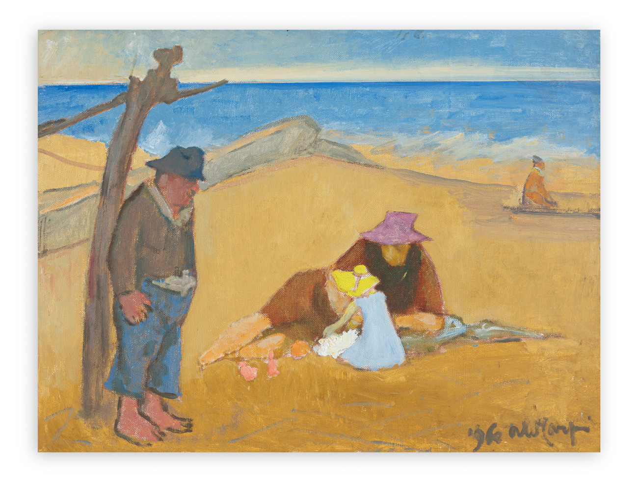 ALDO CARPI (1886-1973) - Riposo sulla spiaggia, 1960
