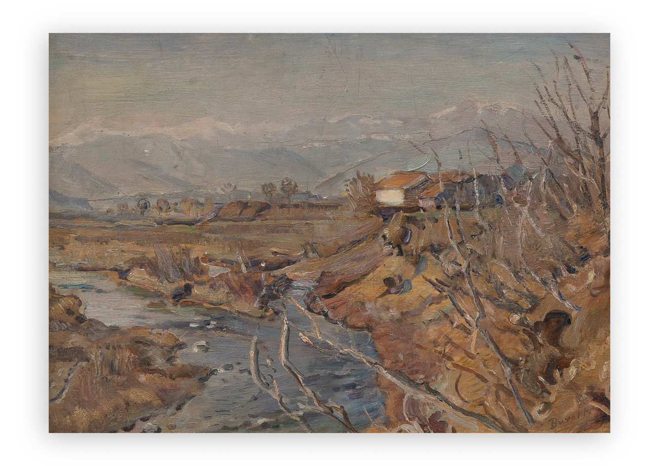 DOMENICO BURATTI (1881-1960) - Riva della Stura, 1945