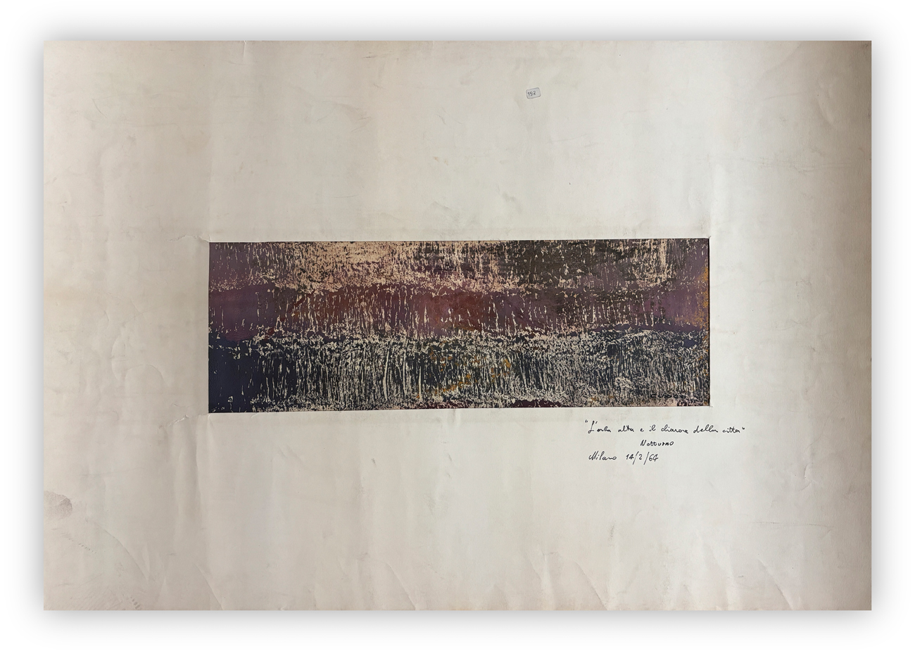 GIUSEPPE CUOCO - L'erba alta e il chiaro della città, 1964