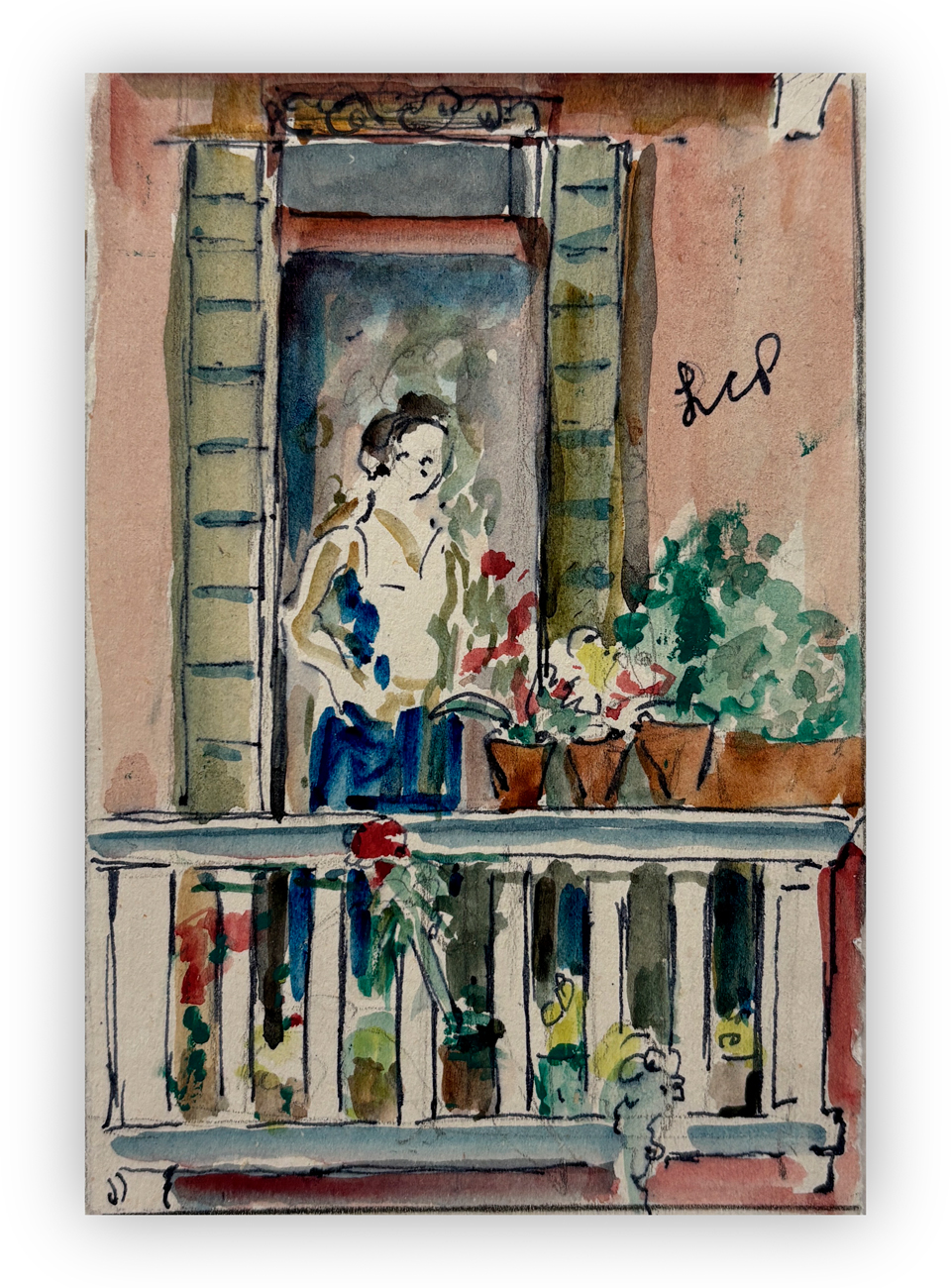 LEONETTA CECCHI PIERACCINI (1882-1977) - Balcone fiorito, 1948
