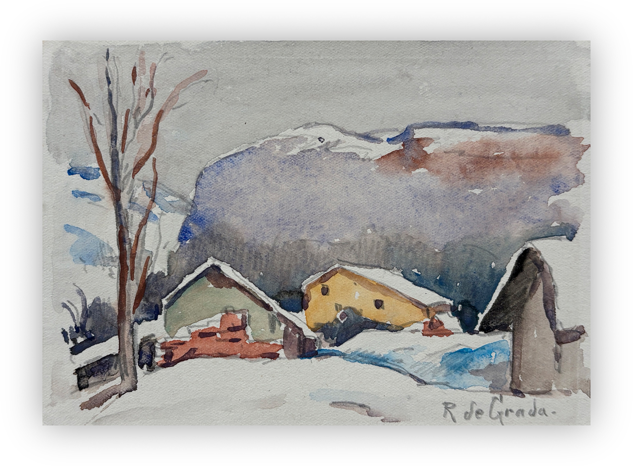 RAFFAELE DE GRADA (1885-1957) - Senza Titolo (Bardonecchia), 1951