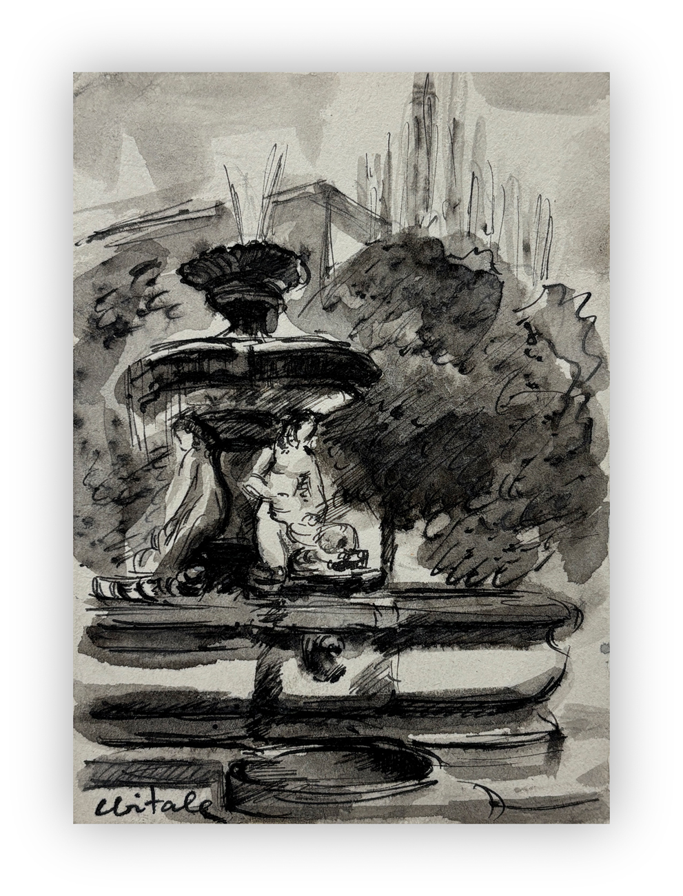 CARLO VITALE (1902-1996) - Piazza Fontana - Milano