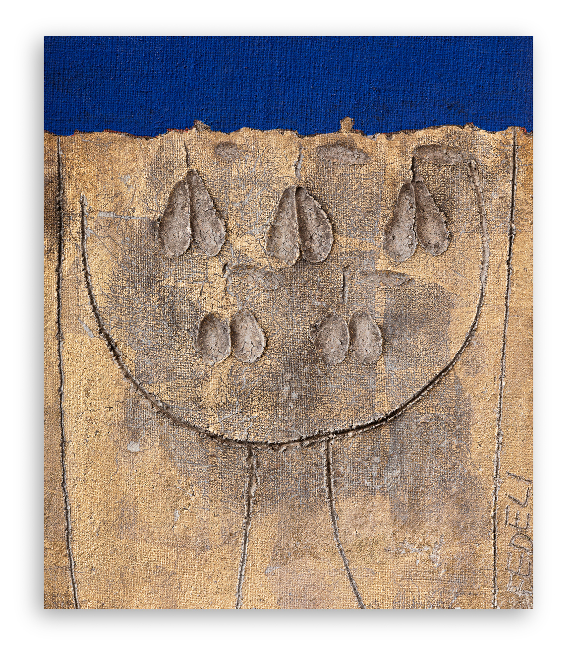 FRANCESCO FEDELI (1911-1998) - Frutta in fondo oro, 1973
