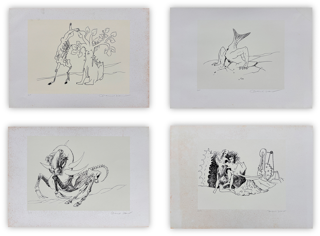 MARCEL JEAN (1900-1994) - Lotto unico di 5 litografie
