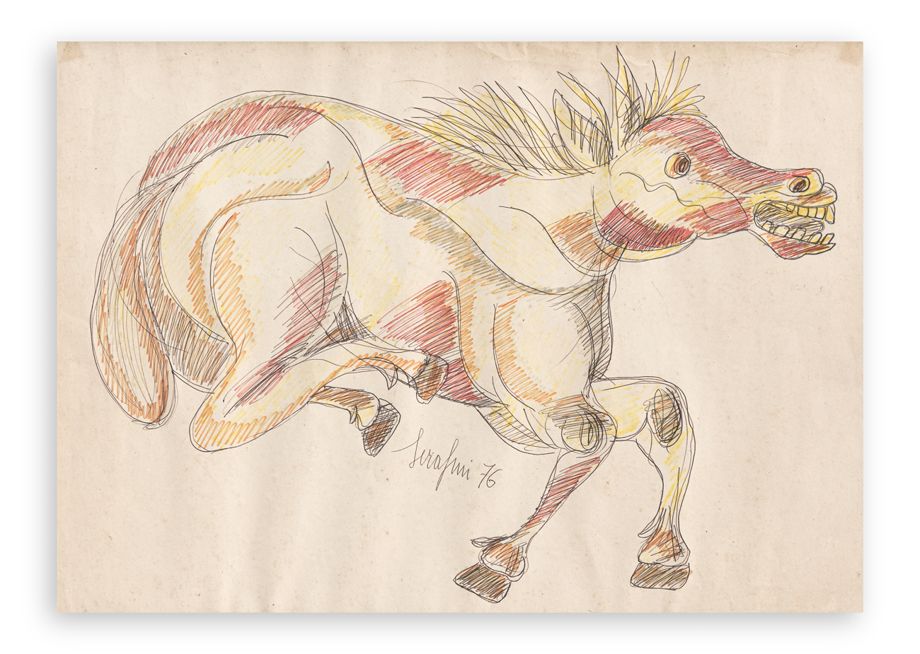 BEPPE SERAFINI (1915-1987) - Senza Titolo (Cavallo), 1976