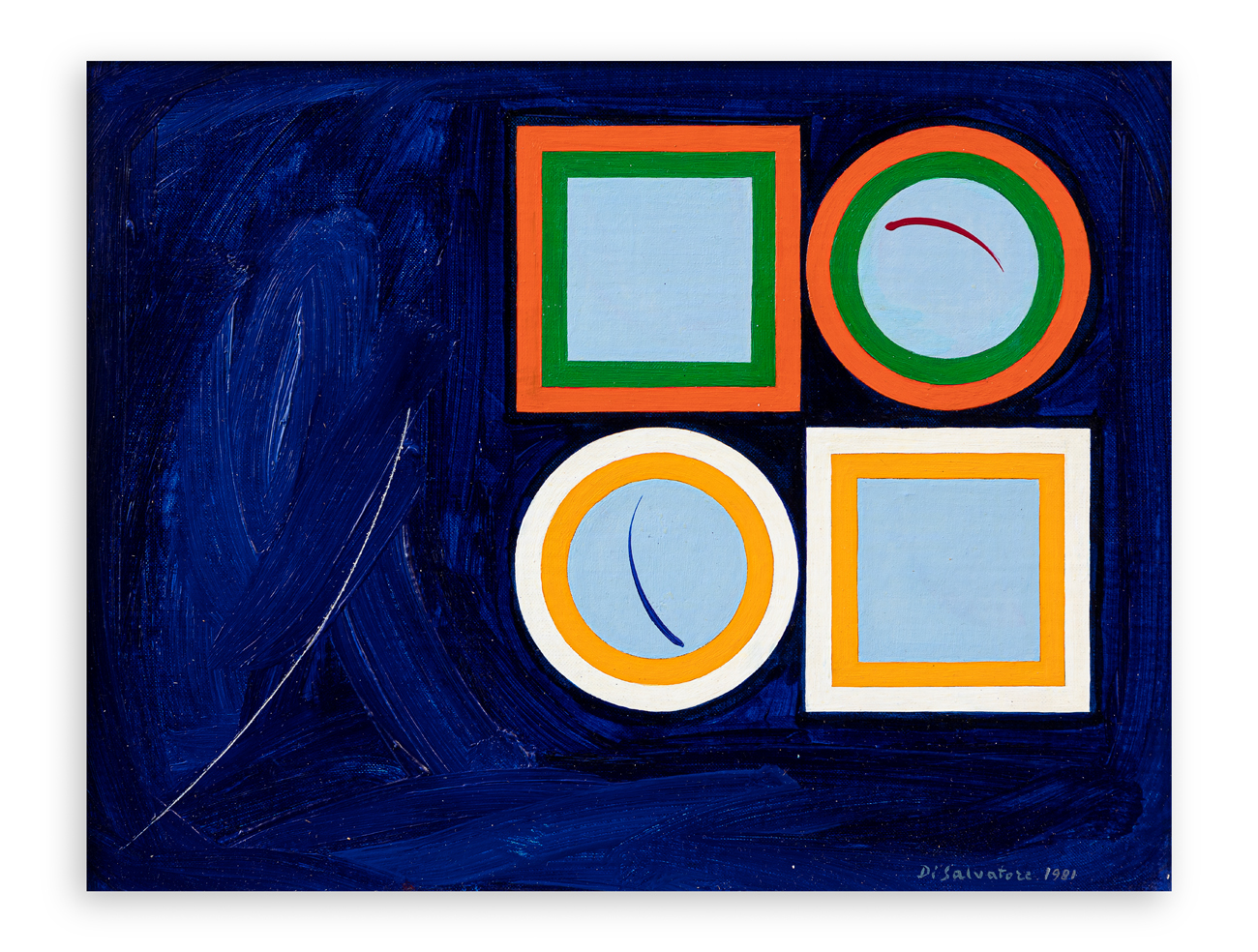 NINO DI SALVATORE (1924-2001) - Doppio archetipo su blue, 1981