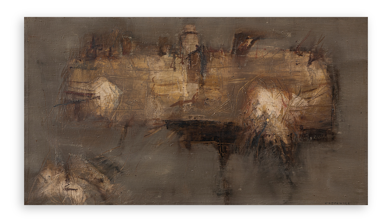 GIANCARLO CAZZANIGA (1930-2013) - Tavolo da lavoro, 1958