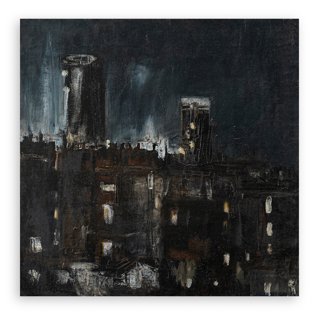 GIANCARLO CAZZANIGA (1930-2013) - Città di notte, 1958