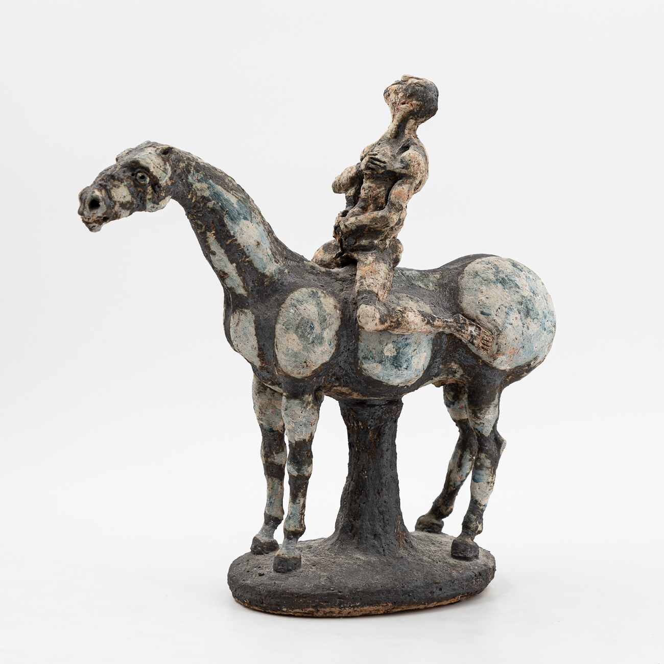 AGENORE FABBRI (1911-1998) - Cavallo e cavaliere, 1982