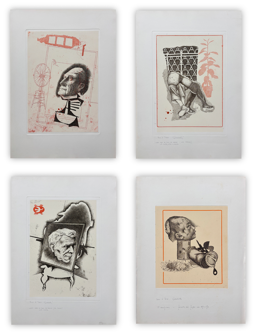 GIUSEPPE GUERRESCHI (1929-1985) - Lotto unico composto da 4 opere grafiche