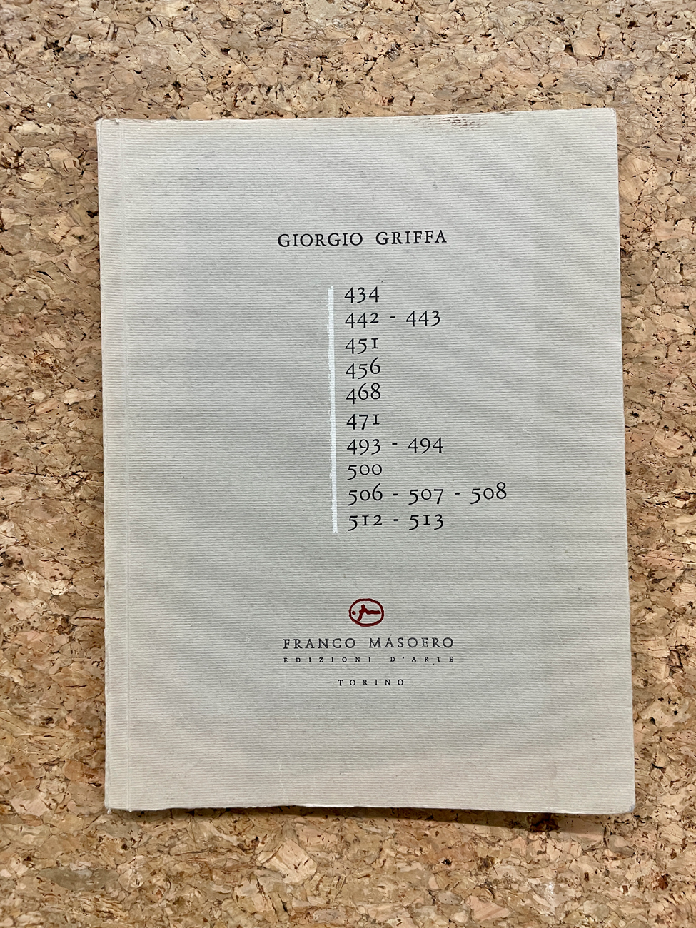 EDIZIONI RARE (GIORGIO GRIFFA) - Giorgio Griffa, 1992