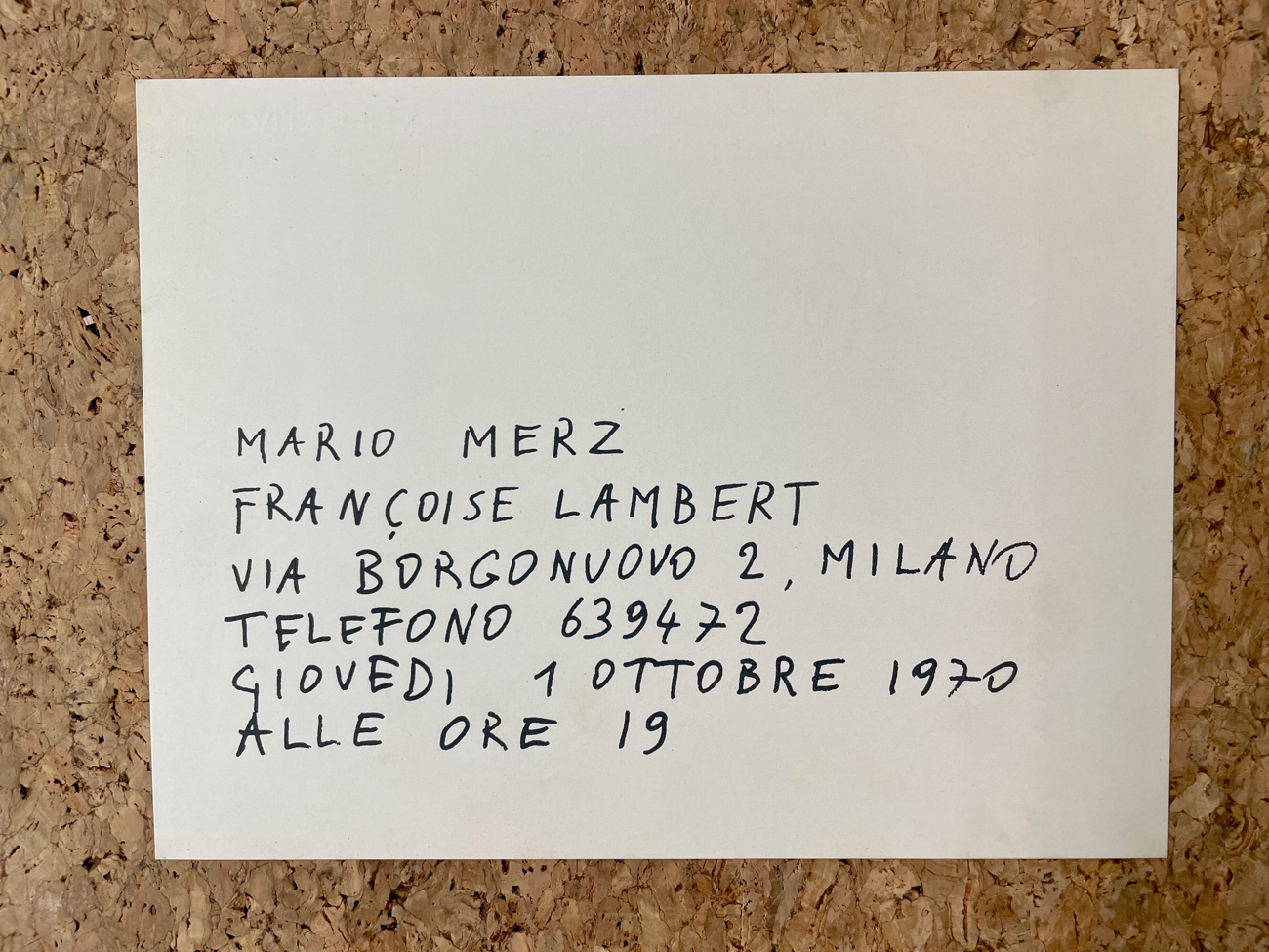 INVITI (MARIO MERZ) - Mario Merz, 1970