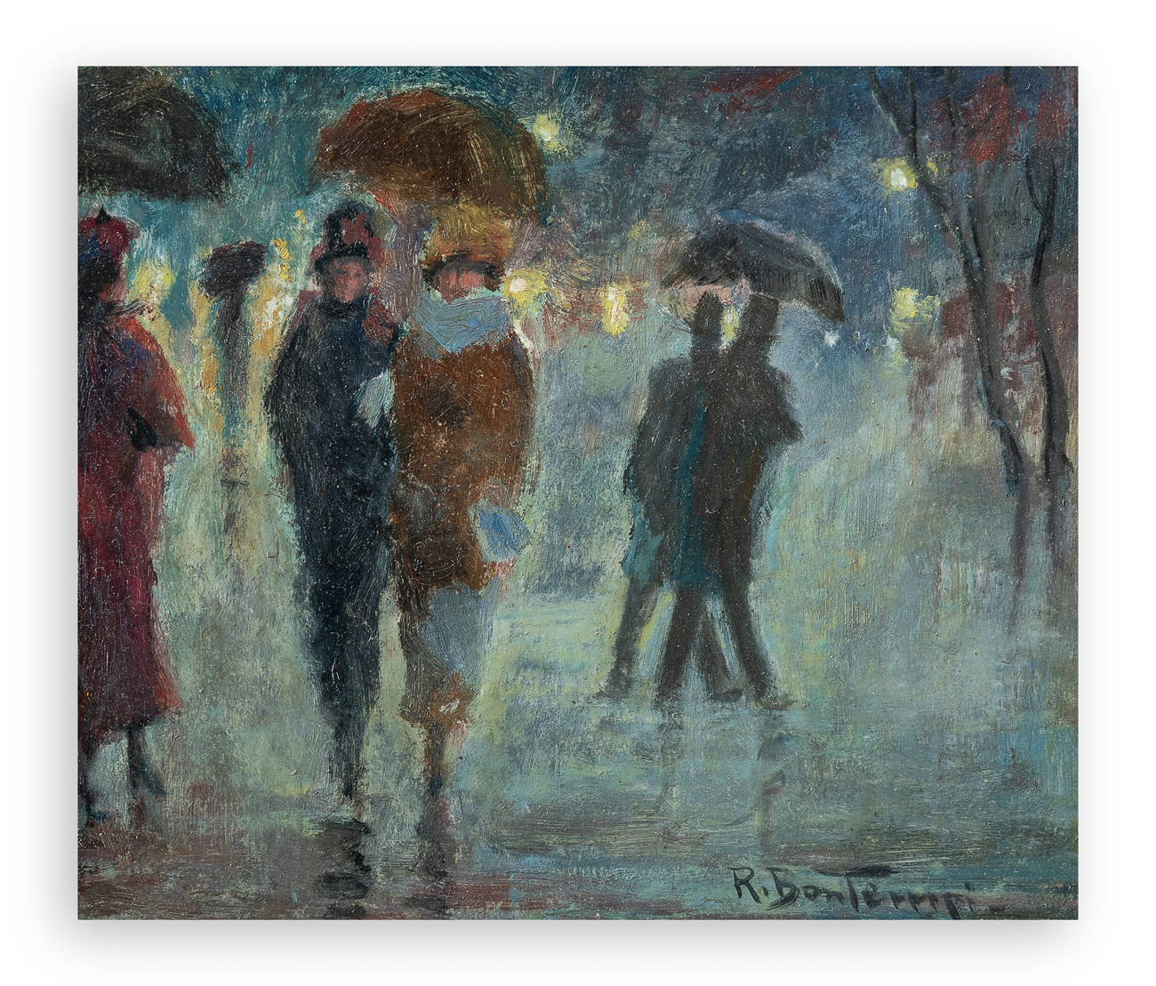 RENATO BONTEMPI (1896-1988) - L'uscita dal teatro, 1965