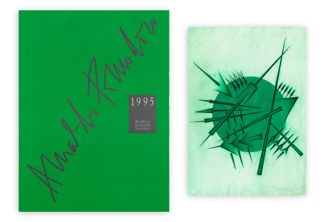 ARNALDO POMODORO (1926-2025) - Segnali per Barbella Gagliardi Saffirio (variante verde), 1995