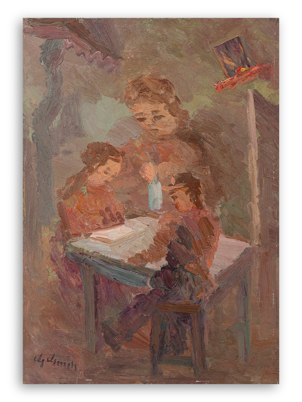 GUIDO GUIDI (1901-1998) - Senza Titolo (Figure in un interno)