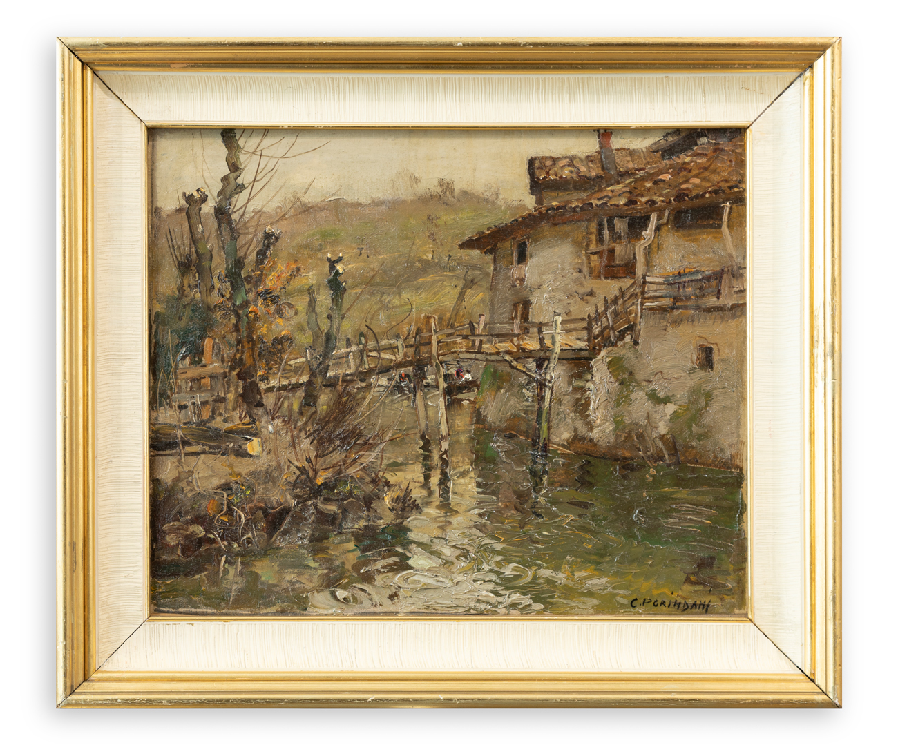 CARLO PERINDANI (1899-1986) - Il fiume Lambro a Merone