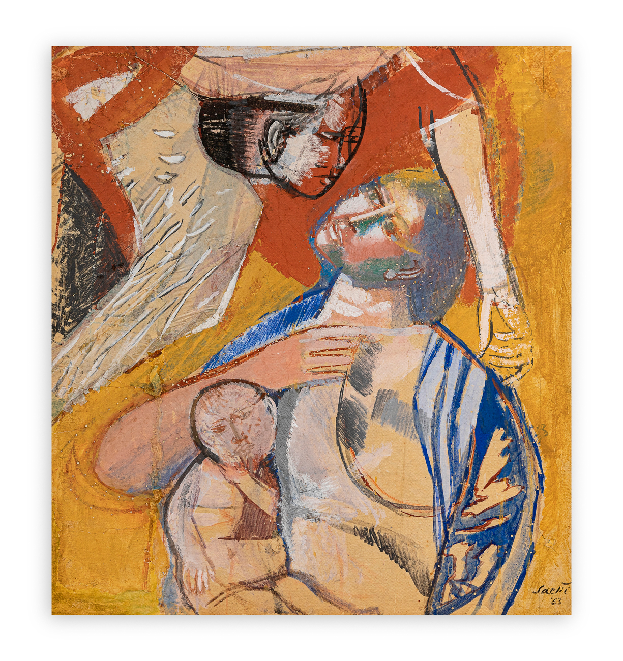 BRUNO SAETTI (1902-1984) - La madre con l'angelo, 1963