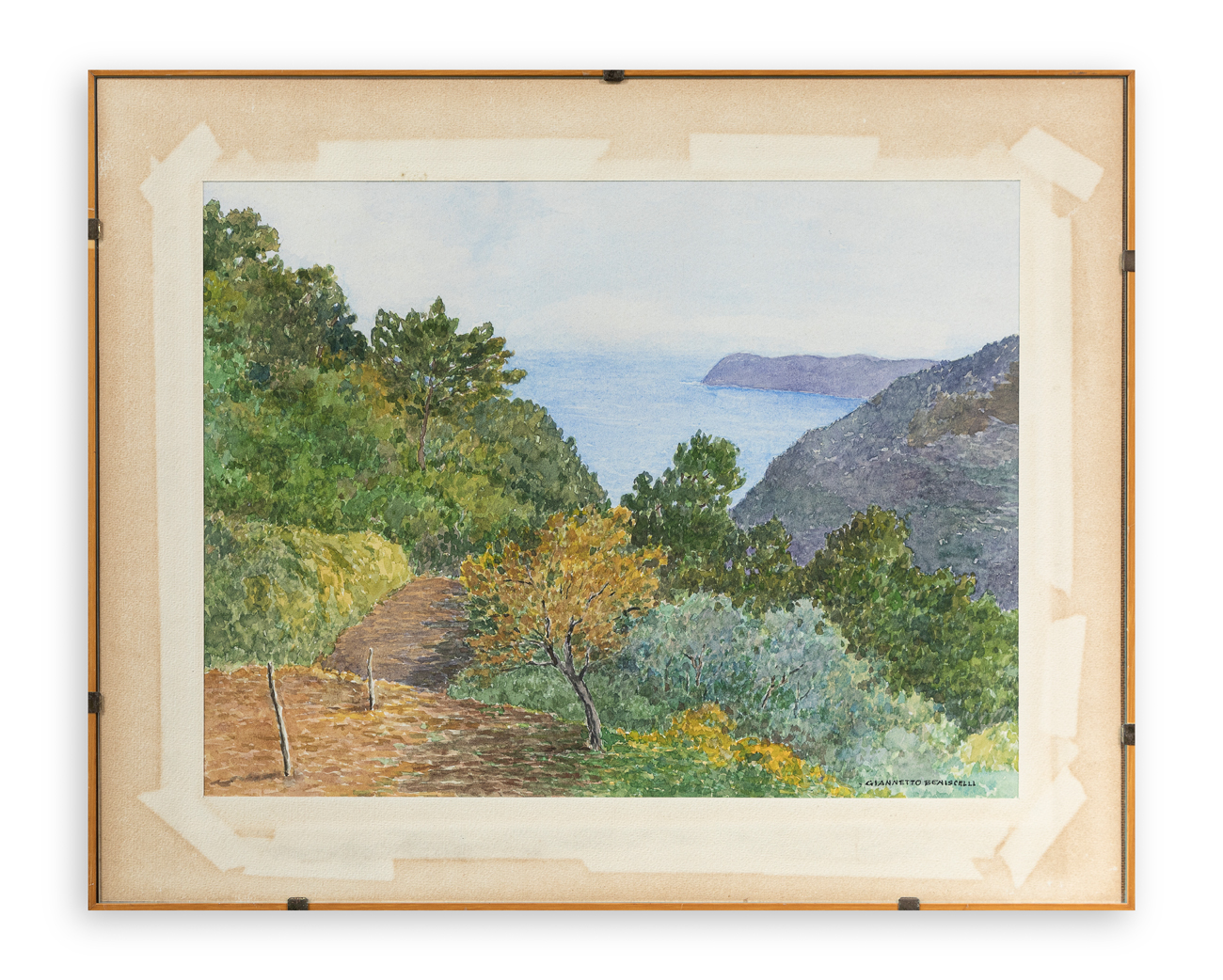 GIANNETTO BENISCELLI (1917-2005) - Laggiù il mare (Capo Mele), 1985