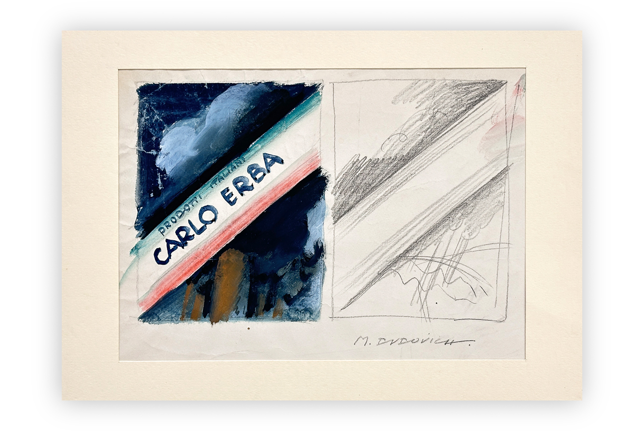 MARCELLO DUDOVICH (1878-1962) - Studio per pubblicità 'Prodotti italiani Carlo Erba'
