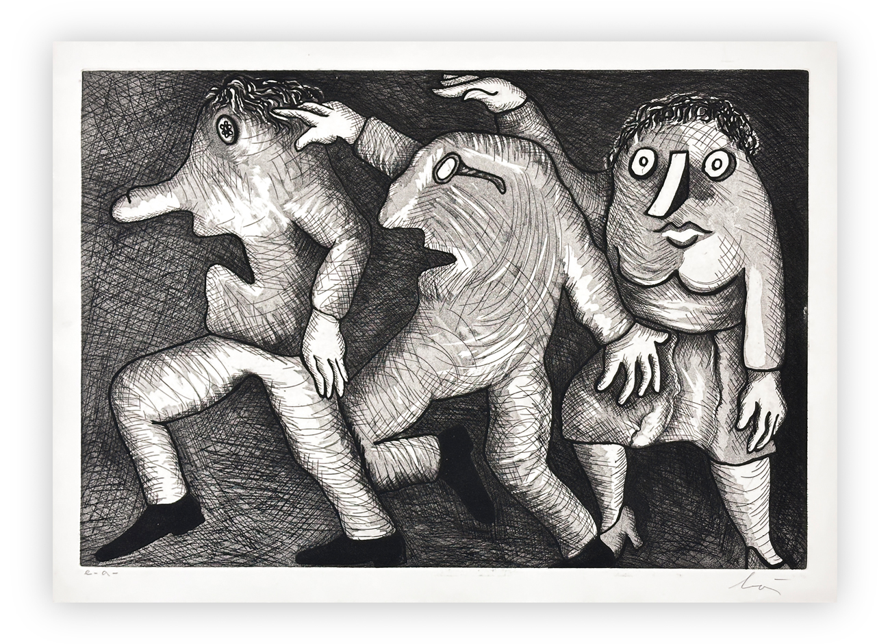 ENRICO BAJ (1924-2003) - Nixon Parade I, 1976