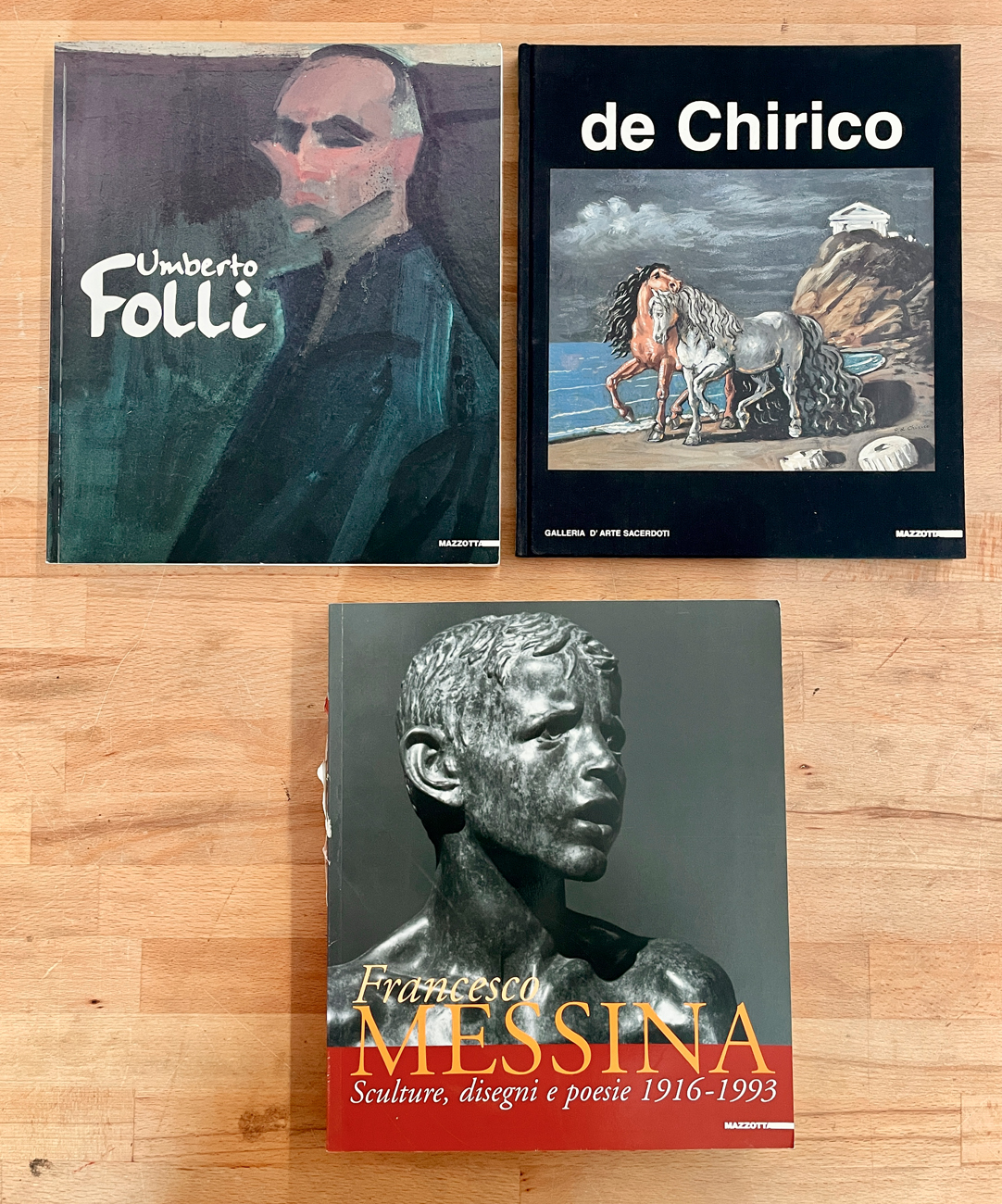 GIORGIO DE CHIRICO, UMBERTO FOLLI E FRANCESCO MESSINA - Lotto unico di 3 cataloghi