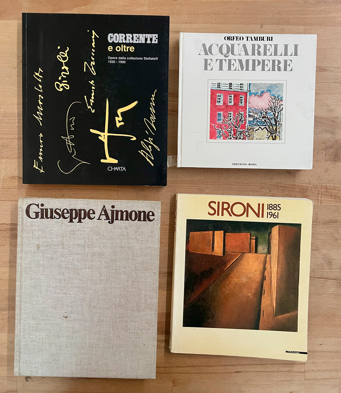 PITTURA ITALIANA DEL XX SECOLO (GRUPPO CORRENTE, SIRONI, AJMONE E TAMBURI) - Lotto unico di 4 cataloghi