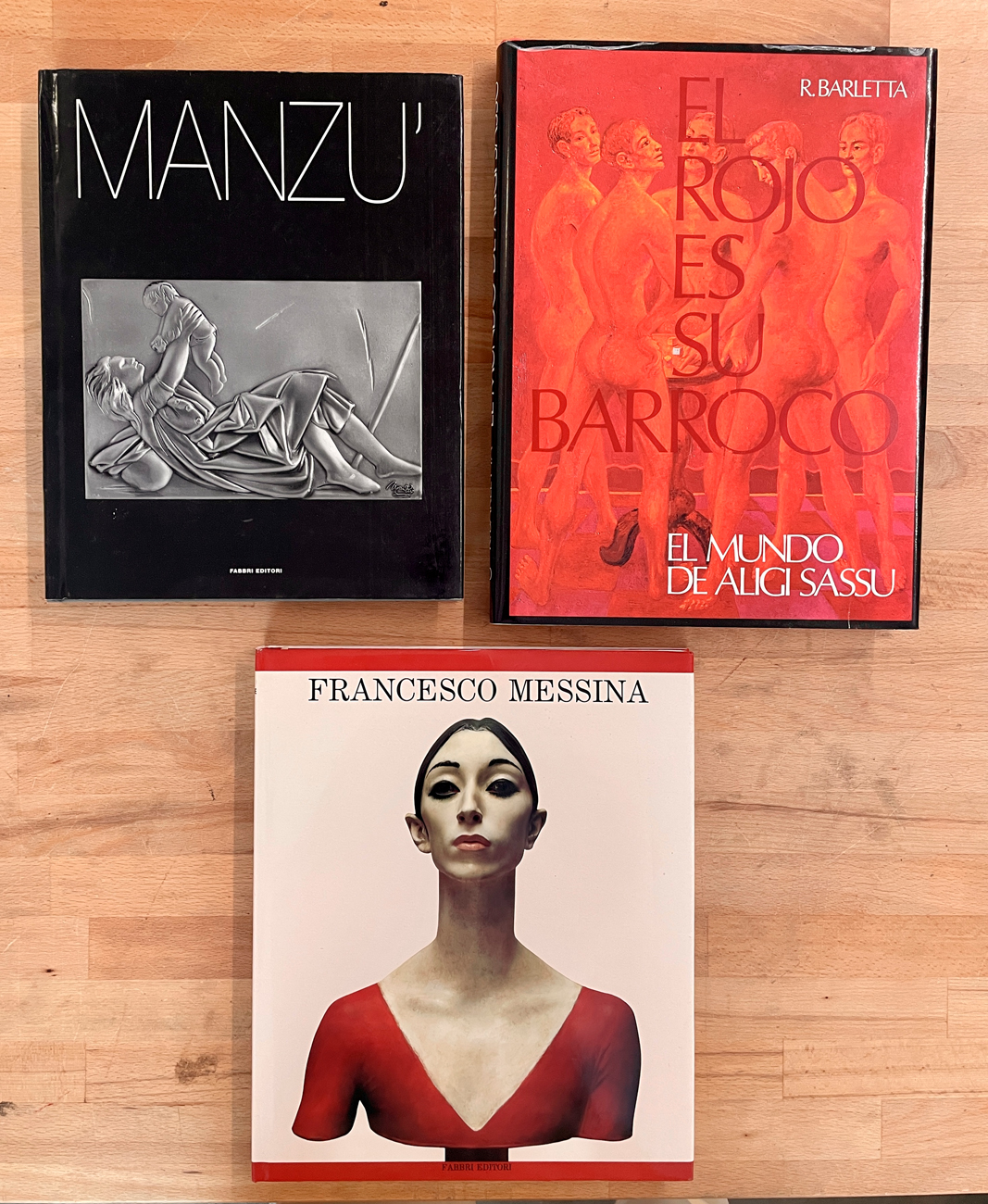 ALIGI SASSU, FRANCESCO MESSINA E GIACOMO MANZÙ - Lotto unico di 3 cataloghi