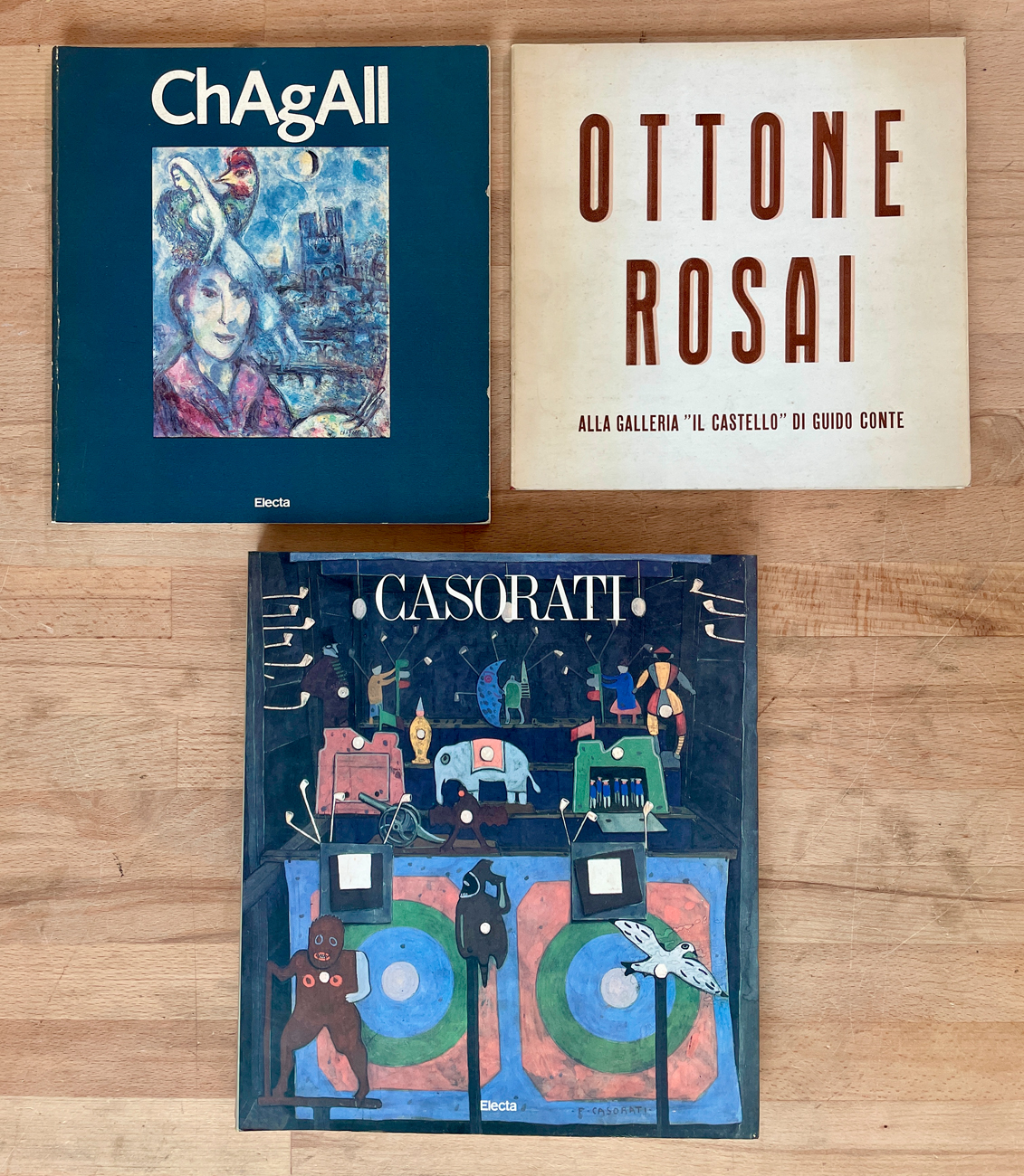 FELICE CASORATI, MARC CHAGALL E OTTONE ROSAI - Lotto unico di 3 cataloghi