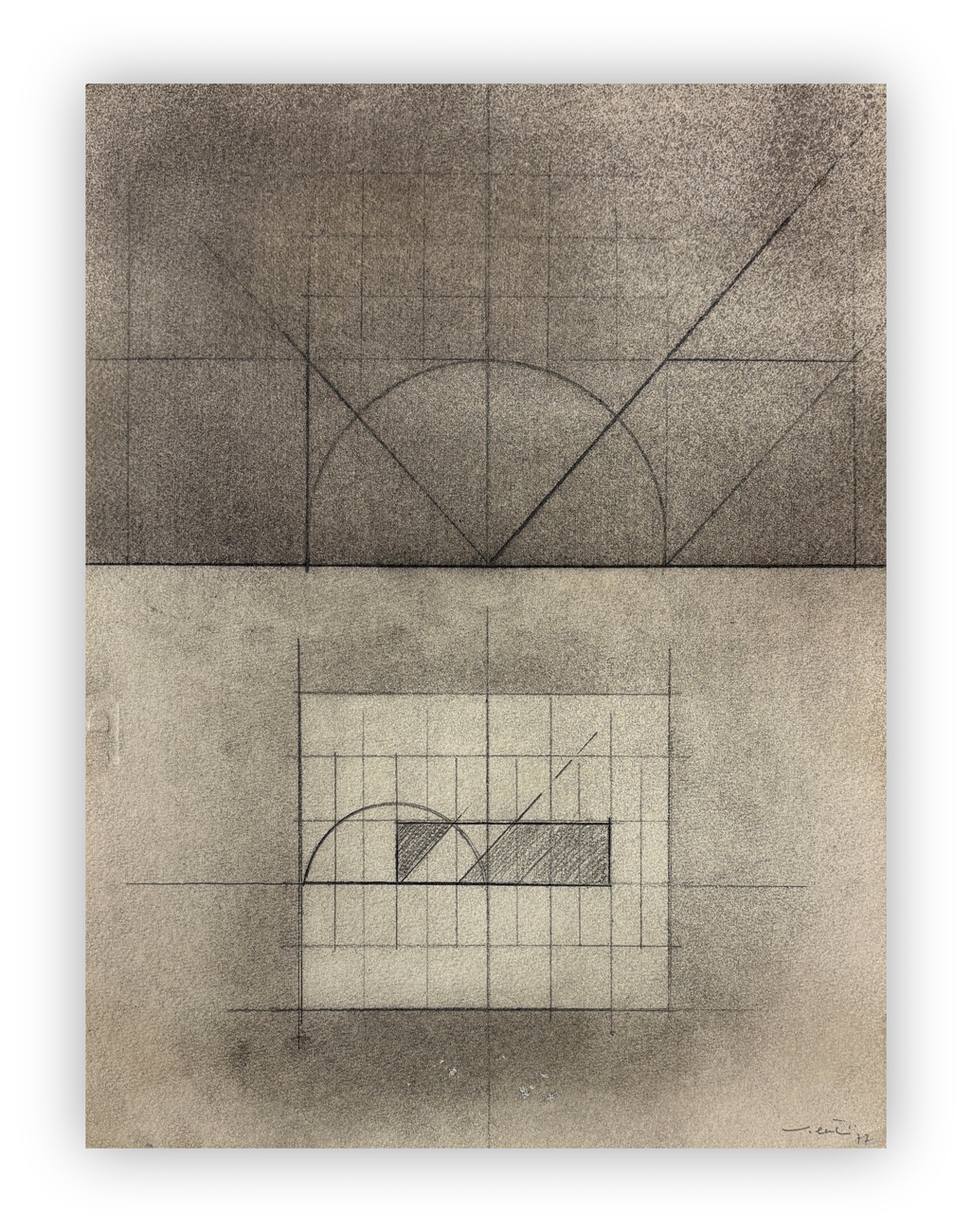 WALTER VALENTINI (1928-2022) - Immagini grigie, progetto, 1977