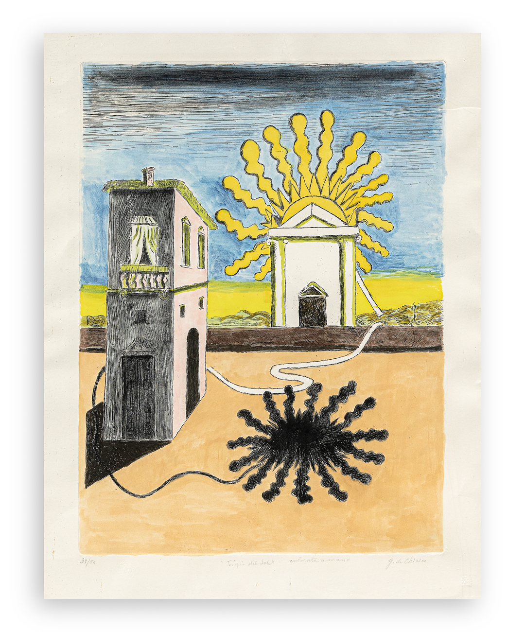 GIORGIO DE CHIRICO (1888-1978) - Tempio del sole, 1969
