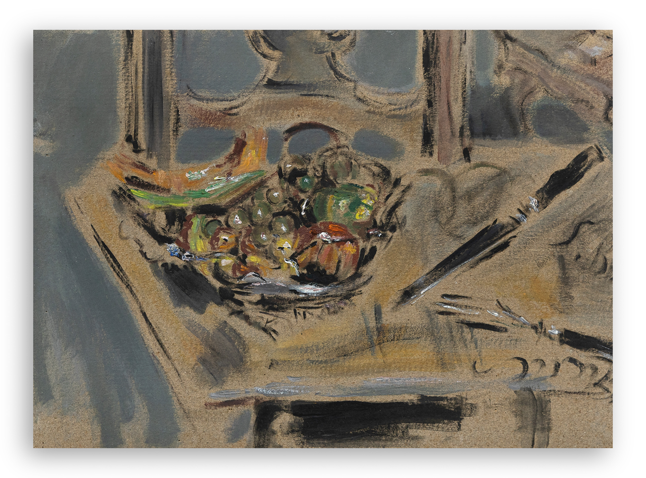 FILIPPO DE PISIS (1896-1956) - Natura morta con frutti, 1943