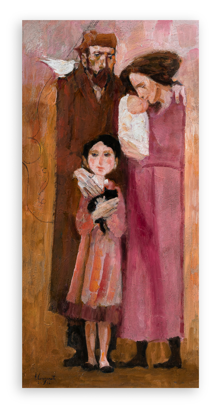 TRENTO LONGARETTI (1916-2017) - Famiglia del musicante con tortora bianca, 2006