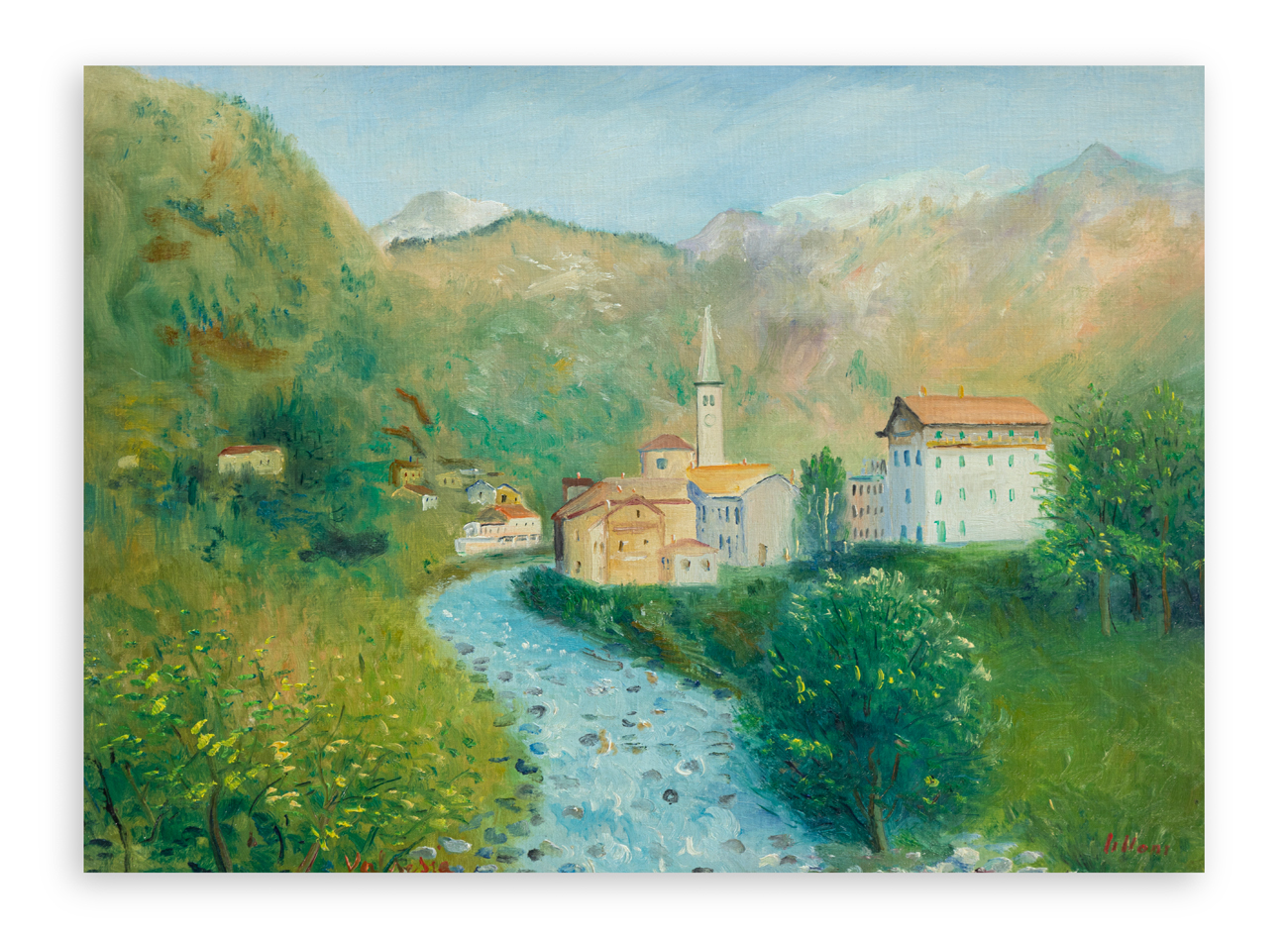 UMBERTO LILLONI (1898-1980) - Torrente in Valsesia, 1957