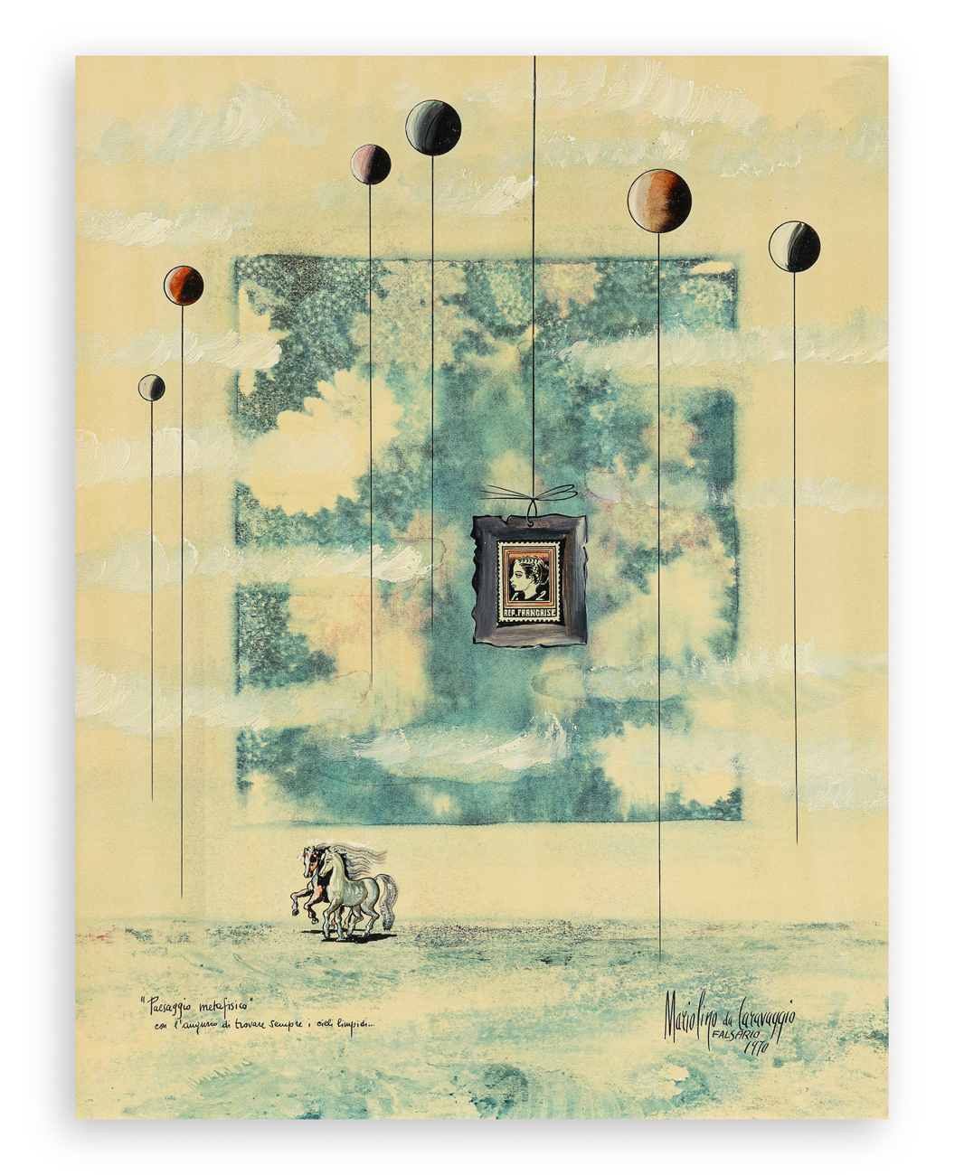 MARIOLINO DA CARAVAGGIO (1923-1992) - Paesaggio metafisico, 1970