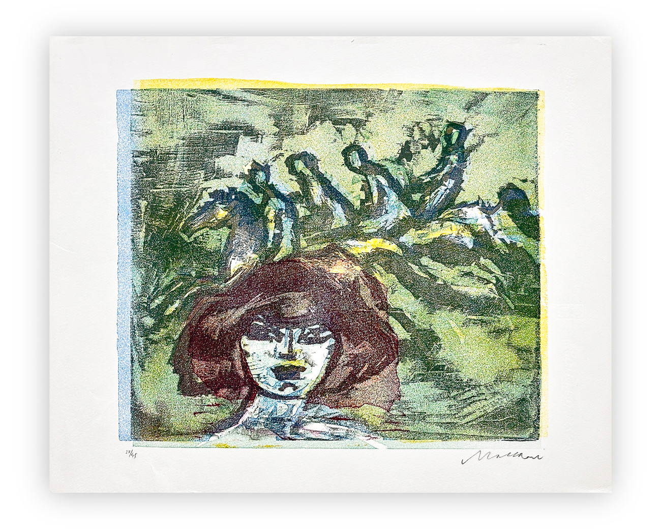 MINO MACCARI (1898-1989) - Nonna e cavalieri, 1970