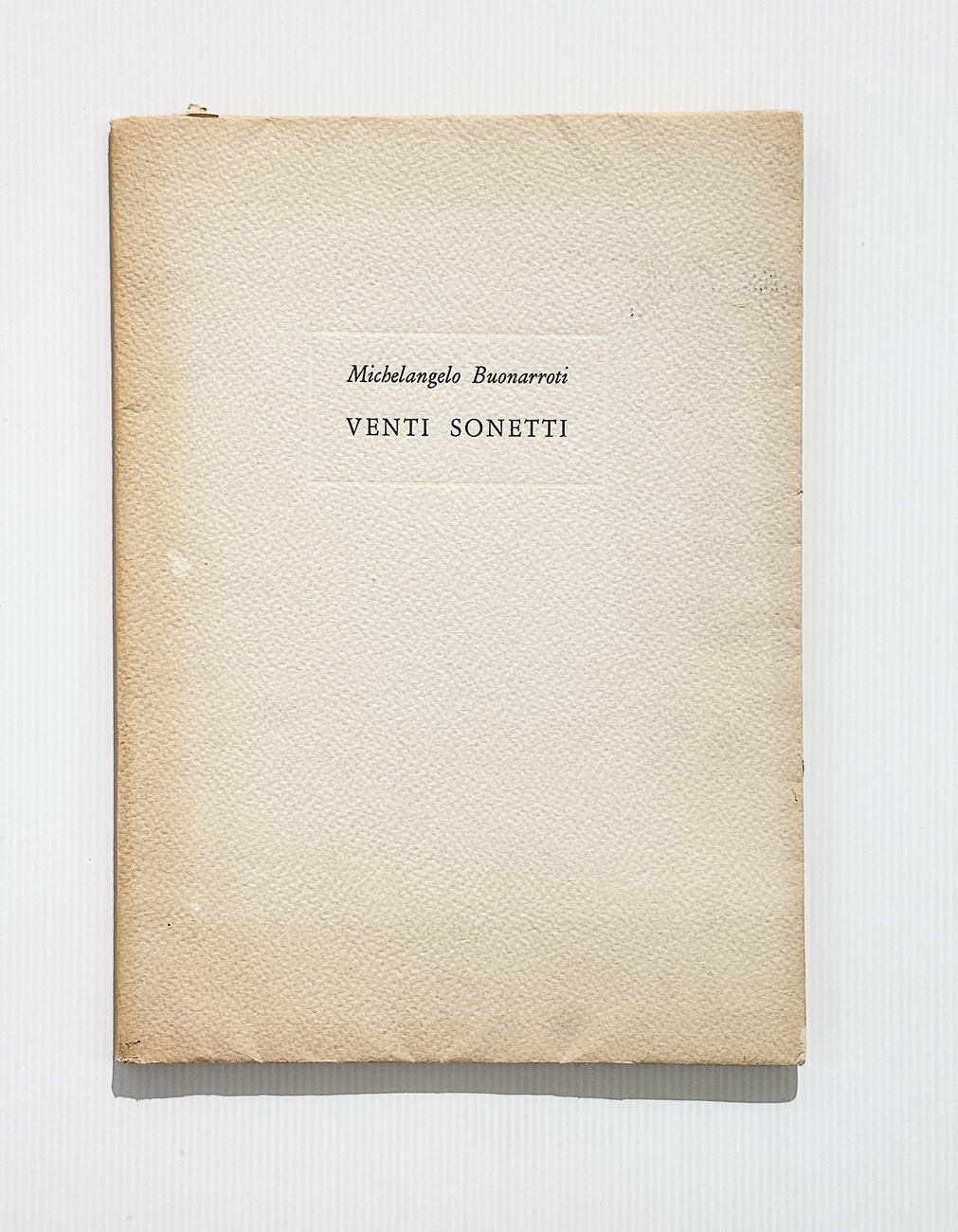 MARIO MICOSSI (1926-2005) - Michelangelo Buonarroti. Venti sonetti, 1964