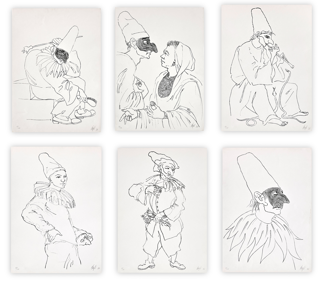 CORRADO CAGLI (1910-1976) - Pulcinella, 1974