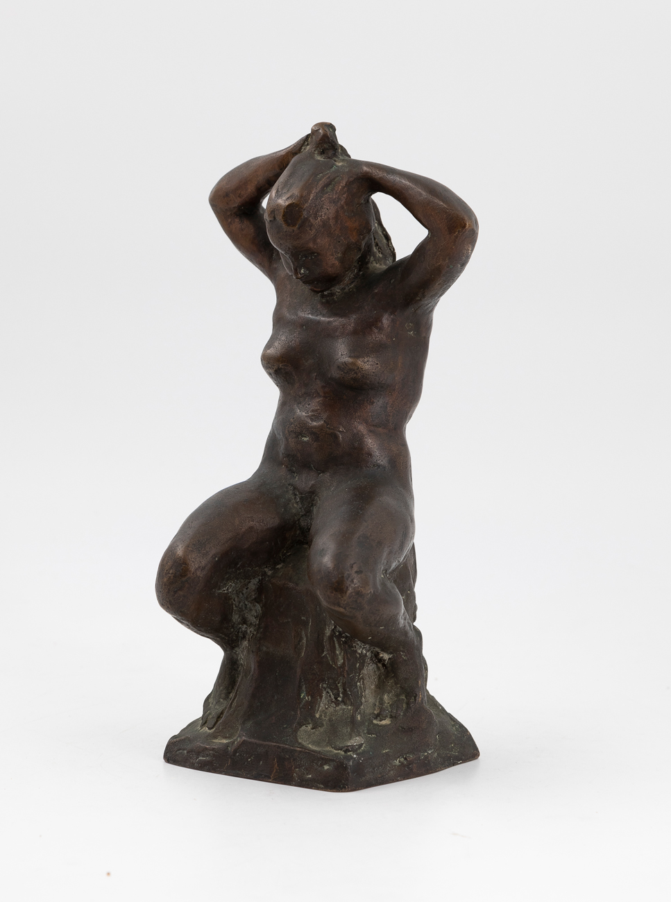 PRIMO CONTI (1900-1988) - Senza Titolo (Piccolo nudo di fanciulla che si tiene i capelli), 1967