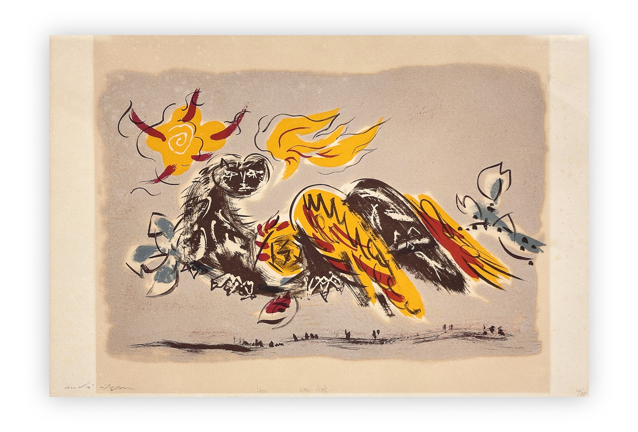 ANDRÉ MASSON (1896-1987) - Oiseau-Chat, 1954