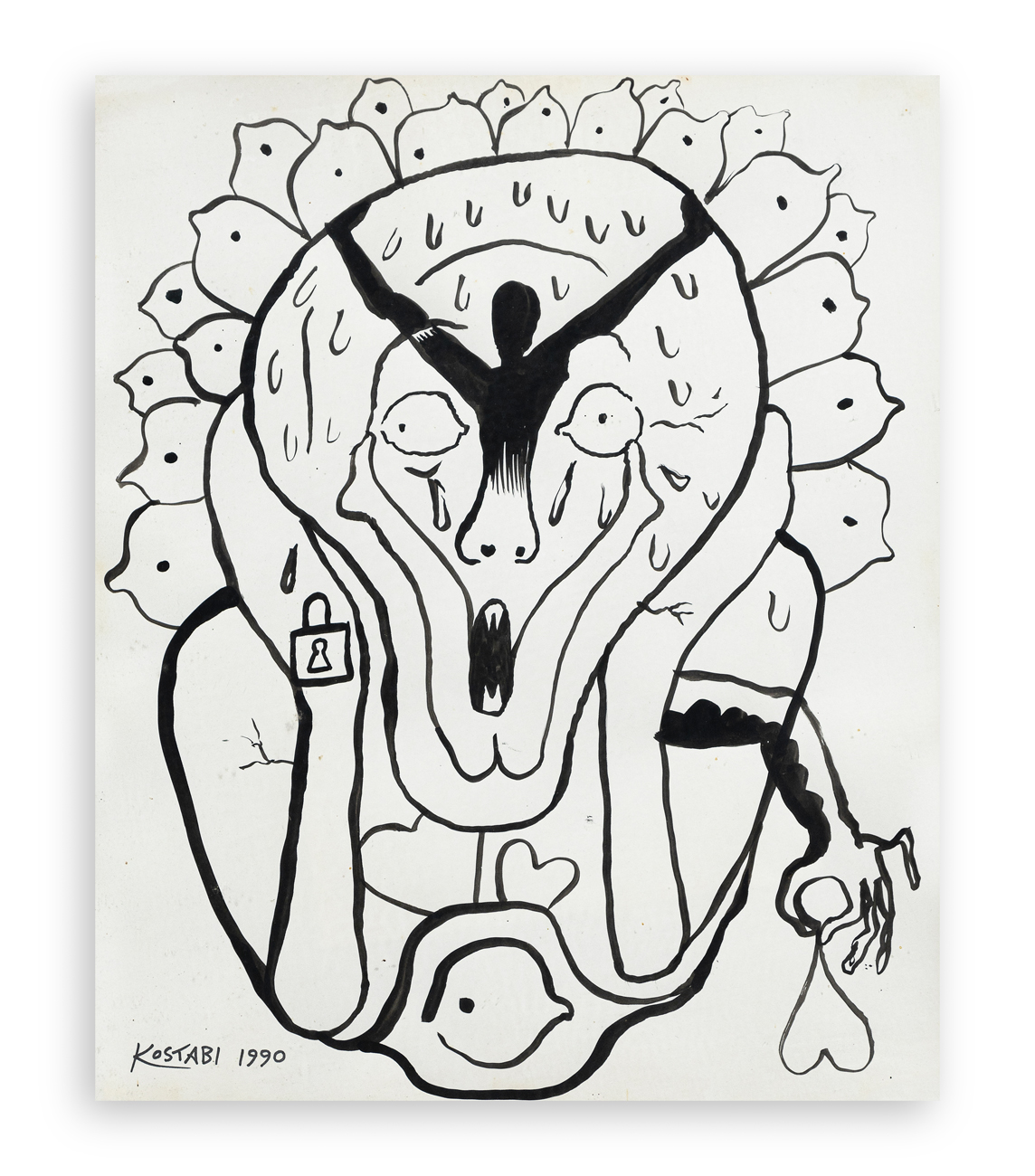 MARK KOSTABI (1960) - Stock plummet, 1990